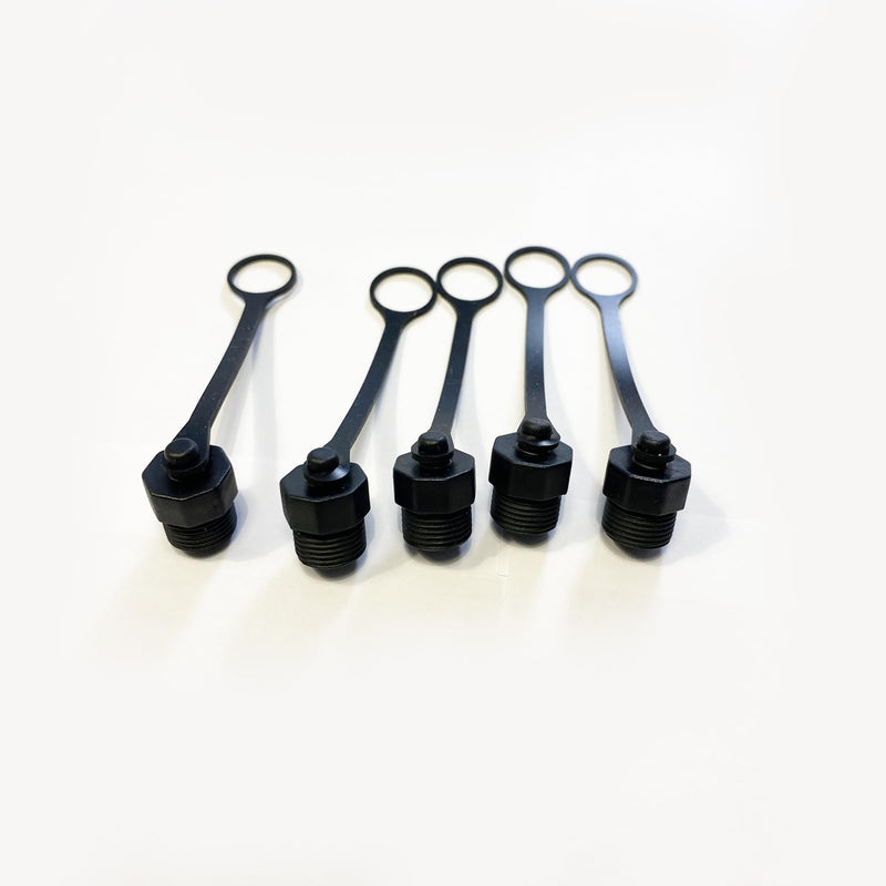 [Australia - AusPower] - 5Pcs M12 Connector Dust Cover for Female Connector, M12 Plastic Protective Cap M12 Black Bolt Covers Screw Caps Assortment Kit for Panel-Mount Sockets 