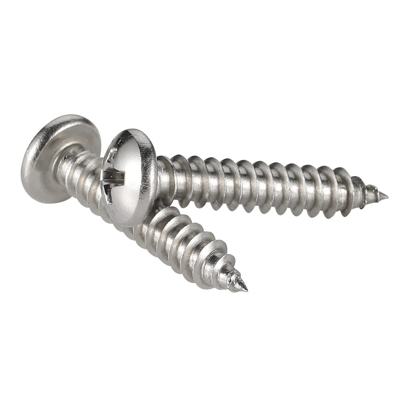 [Australia - AusPower] - #10 x 1" Pan Head Self Tapping Screw, Pan Head Sheet Metal Screws Wood Screws, Stainless Steel 304 (18-8), 100 Pack #10 x 1" 