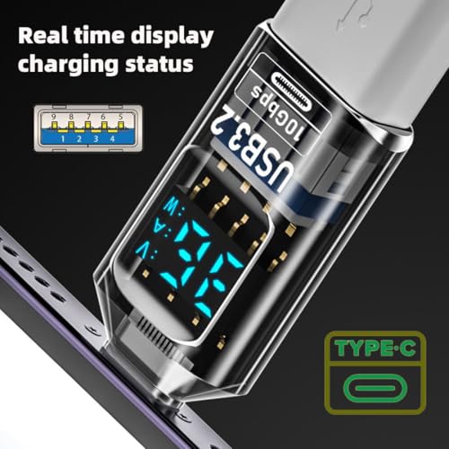 chenyang 3 Pack USB Digital Display Adapter, USB 3.2 10Gbps PD 36W/60W Data Transfer Quick Charge Power Meter Tester Converter Adapter Combination 1