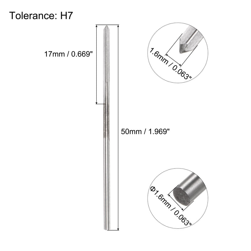 [Australia - AusPower] - uxcell Chucking Reamers, 1.6mm H7 Metric Machine Reamer Drill Bit for Metal Wood Hole Reaming, Straight Flute High Speed Steel Tool 