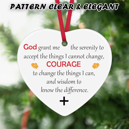 Christian Christmas Ornaments: Religious Gifts for Women Men - Bible Verse Ceramic Hanging Ornament Encouragement Gifts for Easter & Christmas Tree Decoration