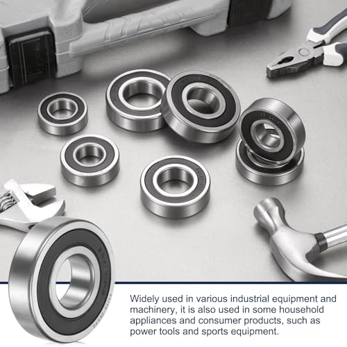 sourcing map 60/28-2RS Deep Groove Ball Bearing, 2pcs 28 x 52 x 12mm Chrome Steel Bearing, Double Rubber Sealed (ABEC 5, ZV4) 60/28-2RS 28mm x 52mm x 12mm 2