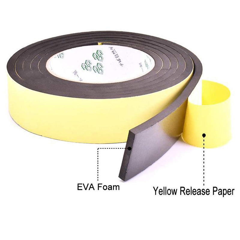 [Australia - AusPower] - High Density Foam Insulation Tape Adhesive Rubber Strip, Seal, Door Insulation Foam Tape Weatherstrip, Waterproof, HVAC, Pipes, Foam Strips Air Conditioning, Weather Stripping Foam(33Ft x 1/8’’ x 2’’) 33Ft x 1/8'' x 2'' Black 