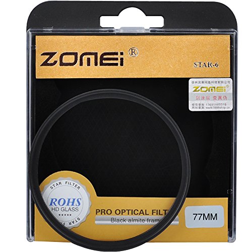 Zomei 77mm Star-Effect Cross Starburst Twinkle Lens Kit + 4 Points Star Filter + 6 Points Star Filter + 8 Points Star Filter Set for Canon Nikon