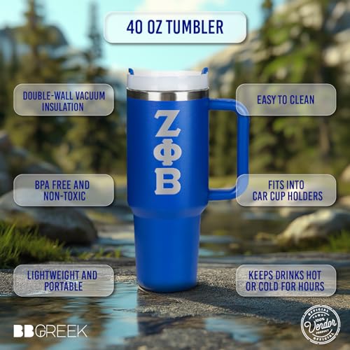 BBGreek Zeta Phi Beta Sorority Paraphernalia - 40 oz Tumbler 40 Ounces zeta-greek-letters
