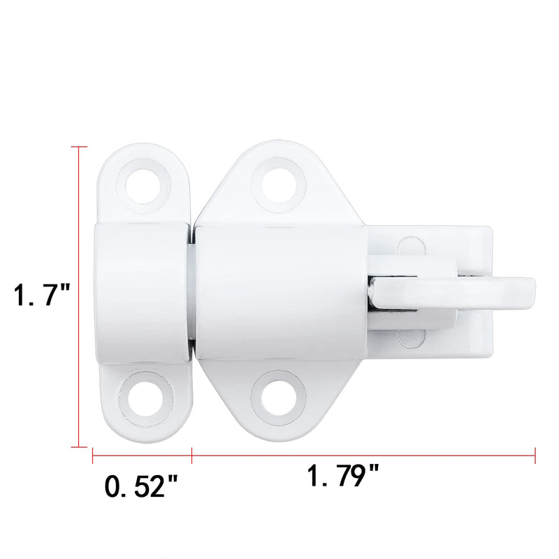INIRET 10 Packs Self-Closing Latches，White Spring Door Lock，Resilient Bolt Latch Aluminum Alloy Safety Automatic Spring Barrel Door Lock with Screws，Used for Wooden Door，Wooden Window and Cabinet etc White