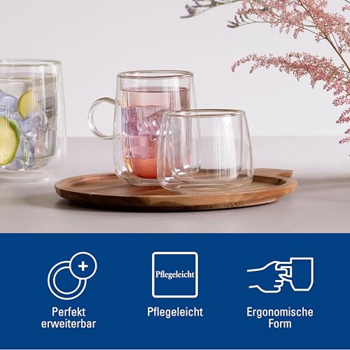 Villeroy & Boch – Artesano Hot & Cold Beverages Latte Macchiato Glass, Set of 2 Glasses, Double-Walled Glasses for Cold and Hot Beverages, 11.75 oz, Borosilicate Glass, Dishwasher-Safe, Microwave-Safe Transparent