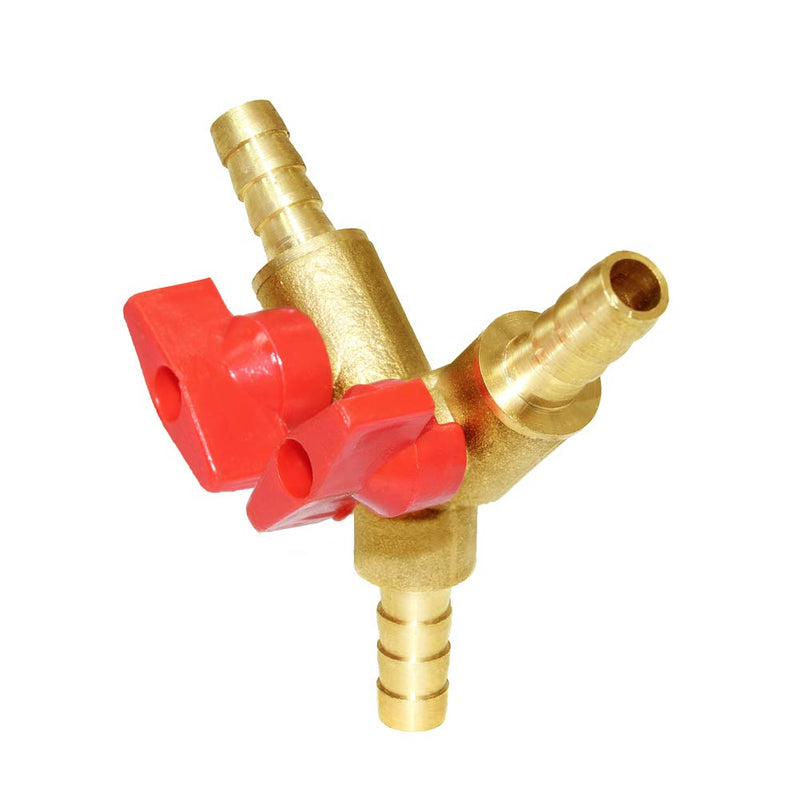 [Australia - AusPower] - Joywayus 3/8" ID Hose Barb, Y shaped Type 3 way Union Intersection/Split Brass Shut off Ball Valve Fitting AY3/8 