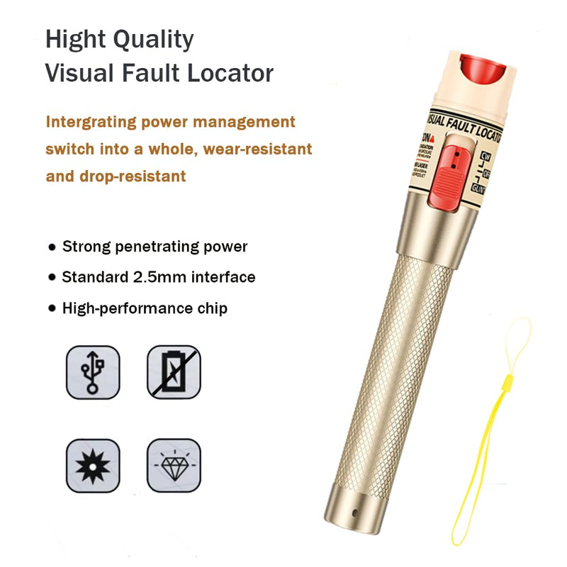 50mW Fiber Optic Pen Cable Tester FTTH 50km with Standard Interface of 2.5mm Fiber Optic Optical Fault Finder