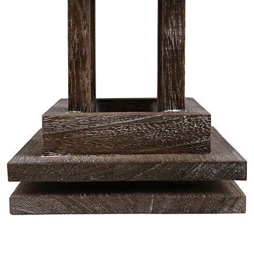 Ikee Design Wood Rotating Jewelry Display Stand Tower,Spinning Keychain Display Stand,36 Hooks Spinning Earring Display Rack for Vendor,Necklace,Bracelet, Coffee Color