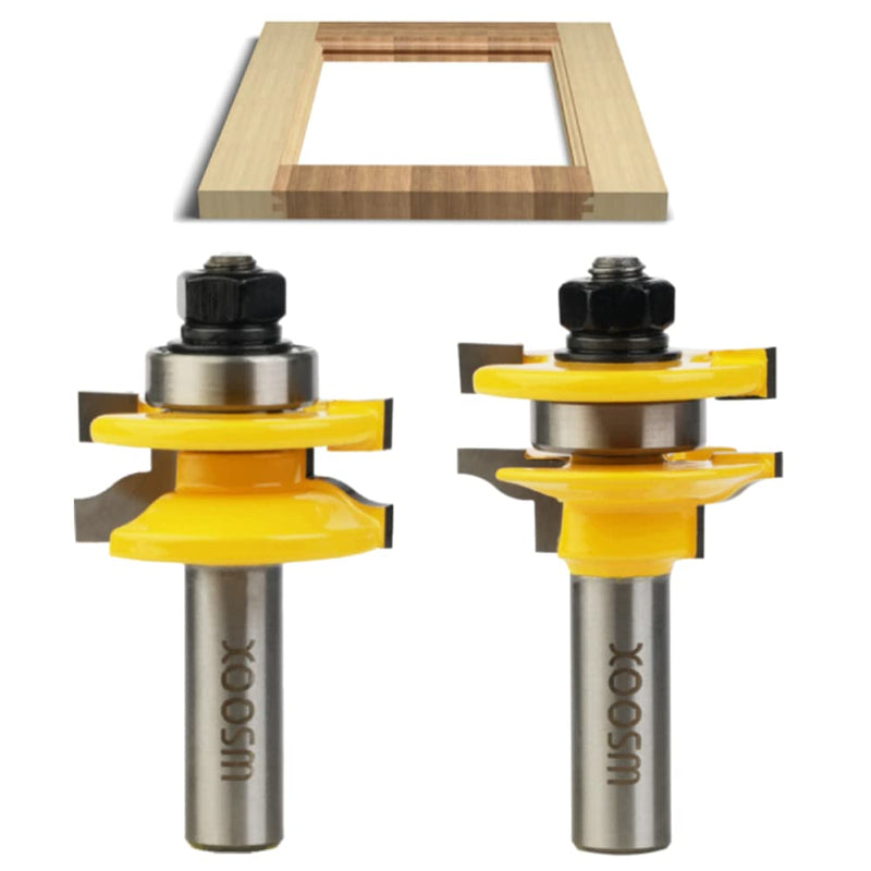 1/2 Inch Shank Router Bit Set, Round Over Raised Panel Cabinet Door Ogee Rail and Stile Router Bits, Woodworking Wood Cutter, Groove Tongue Milling Tool for Woodworking 1/2-Inch Shank