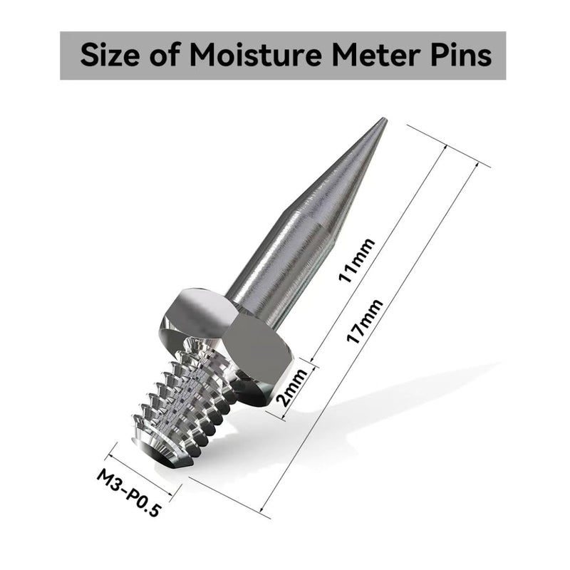 [Australia - AusPower] - Replacement Pins for Moisture Meter M3-P0.5 Pin Thread Moisture Meter Accesorries for MT19 Moiture Meter and MT93 Moisture Meter 