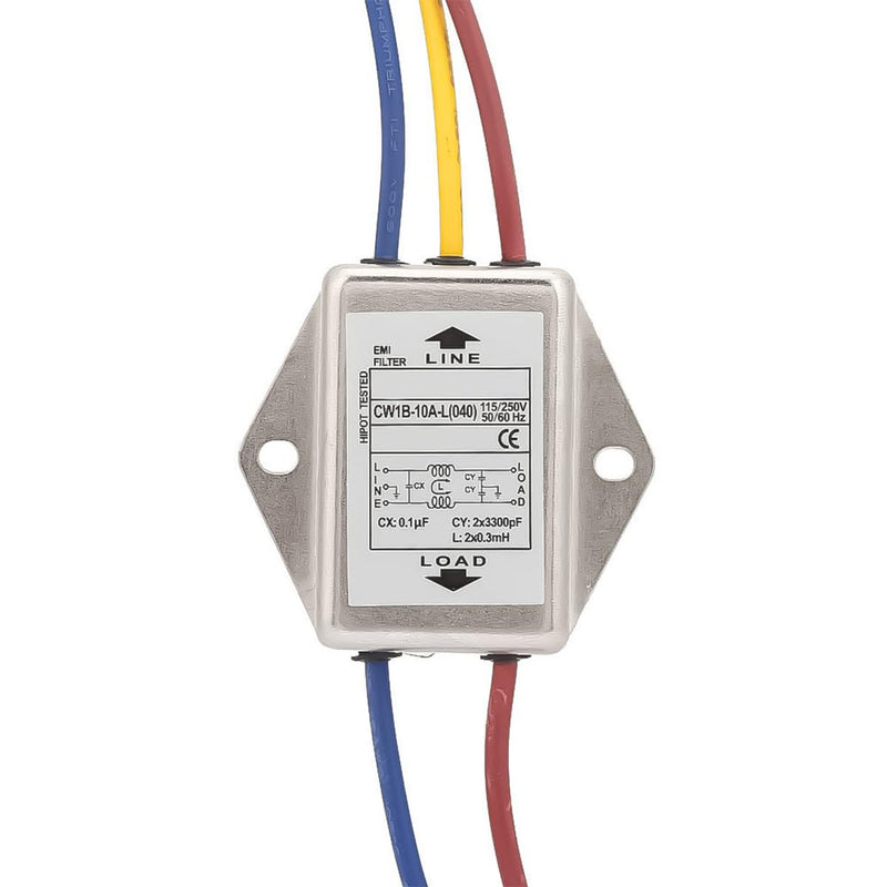EMI Power Filter 125/250V Electromagnetic Interference Filter CW1B-10A-L (040) Single Phase Filter for Suppression of Impulse Interference