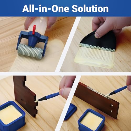 DrawPies wood glue roller applicator set, 10-piece woodworking tools for spreading adhesive evenly