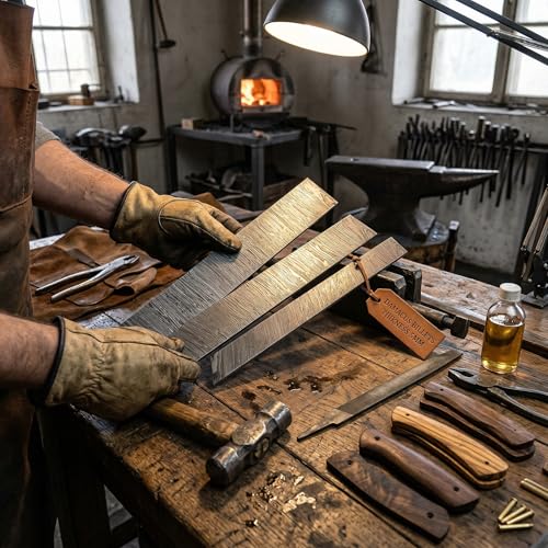 Damascus steel billet bar, Firestorm pattern, hand-forged 1095 and 15N20 knife-making blank, 12 x 2 inches