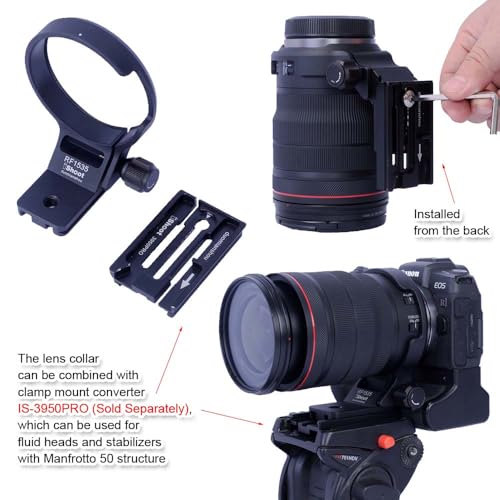 iShoot Tripod Mount Ring Lens Collar Compatible with Canon RF 15-35mm F2.8L is USM, Lens Holder Bracket Support Bottom is Arca-Swiss Fit Quick Release Plate for Arca Tripod Head Clamp & Stabilizer