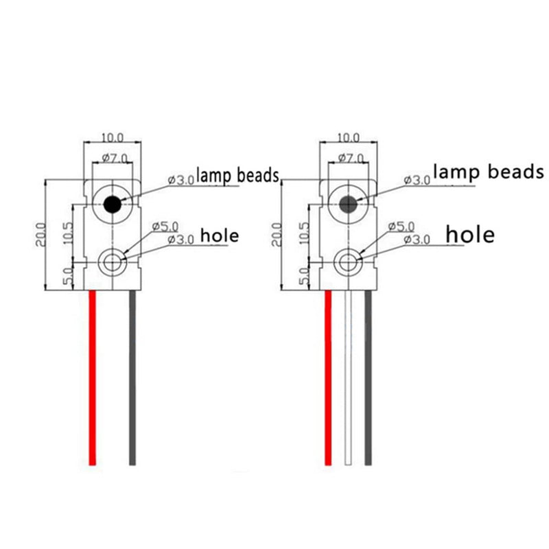 [Australia - AusPower] - 2PCS IR Break Beam Sensor 5MM LEDs Counting Module Split Through-Beam Photoelectric Switch for Apply Relay, K60, PLC, 51 microcontroller, STM32,Cable Length 30cm,Test Distance 1M 2PCS 