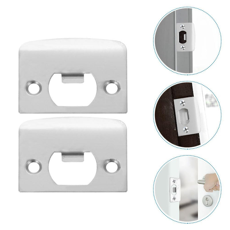 [Australia - AusPower] - DOITOOL 10PCS Door Strike Plate, Full Lip Round Corner Deadbolt Strike Plate, Sliver Stainless Steel Deadbolt Covers Door Reinforcement Kit 