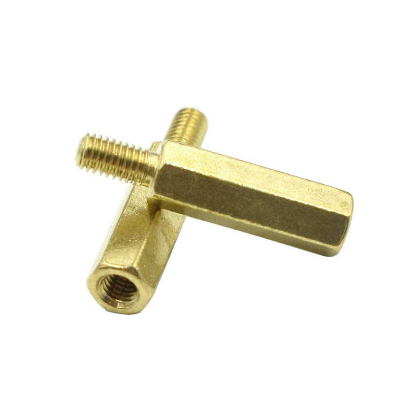 [Australia - AusPower] - M3 x 15mm + 6mm Male to Female Thread Brass Hexagon Hex Standoff Spacer Pillars - (50 Pcs) M3 x 15mm + 6mm 