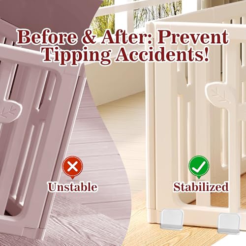 Haizusai hollow-wall anchors and adhesive bases for playpen stabilizers, cabinet and dog pen anchoring kit