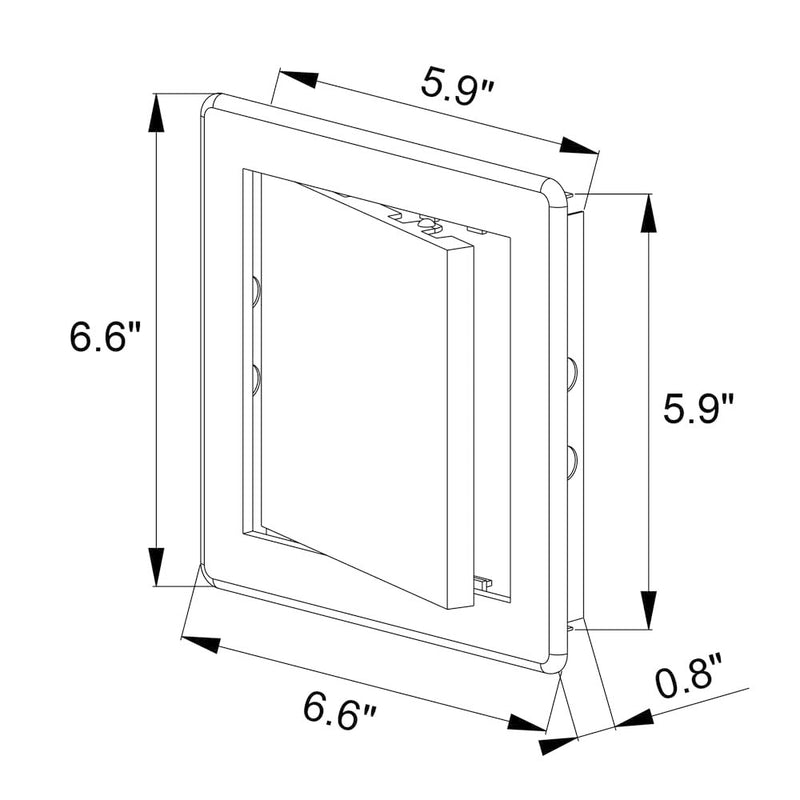 [Australia - AusPower] - Awenta 150 x 150 mm Plastic Access Panel Door - White Opening Flap Cover Plate - Inspection Hatch - Door Latch - Concealed Hinge - Removable Door - Paintable Smooth Surface (6 x 6 Inches) Acrylonitrile Butadiene Styrene 