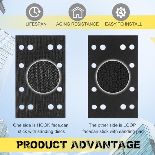 8-piece Dimsile soft black foam sanding disc backing pads for interface sander, visible pad texture and round shape