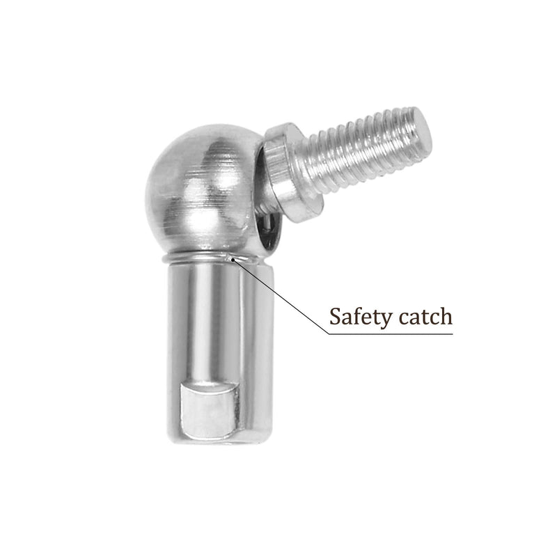 [Australia - AusPower] - 2pcs CS10 Angle Ball Joint - [M6x1.0 Right Female Thread, M6x1.0 Right Male Thread] Gas Spring Elbow Joint Fitting for Automotive, Hinged Door, Cupboard 