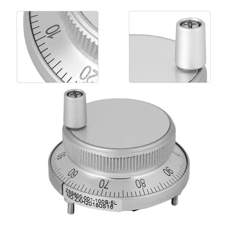 CNC Pulse Generator, 5V 60mm Hand Wheel Pulse Transmitter, Router, Manual Control for CNC System Milling Machine (White)