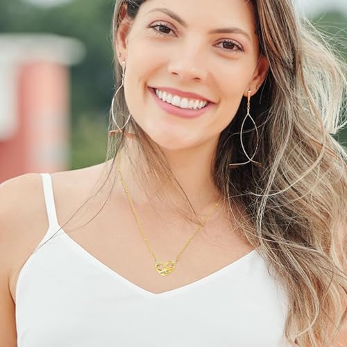 Dletay Infinity Cremation Urn Necklace for Ashes Heart Ash Necklace for Women Memorial Cremation Jewelry Ash Holder Gold