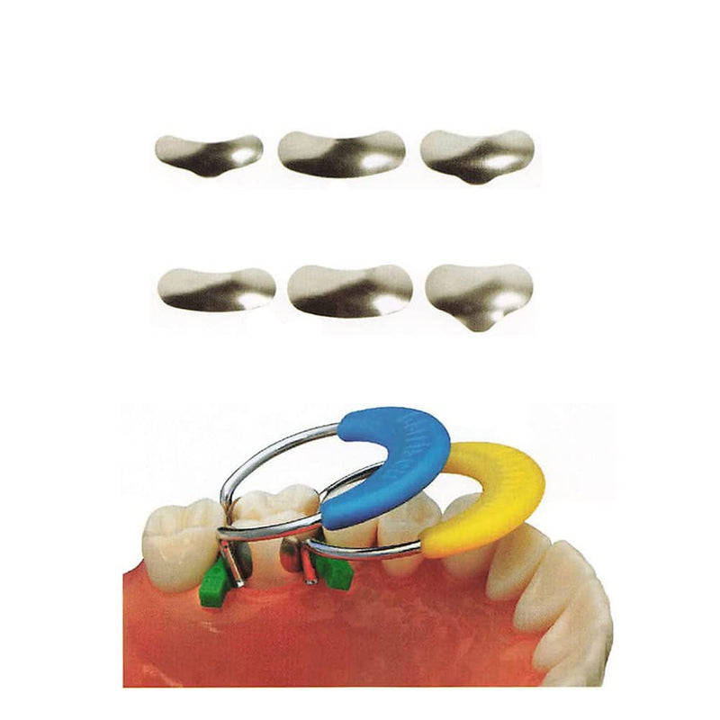 [Australia - AusPower] - Dental Matrix Bands 50PCS Sectional Contoured Metal Matrices System 50?m for Tooth Interproximal Refill (Medium) Medium 