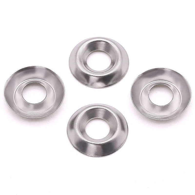 [Australia - AusPower] - #10 (100 Pack) Stainless Countersunk Washers, No.10 Cup Washers 304 Stainless Steel 18-8, Bright Finish #10 100 