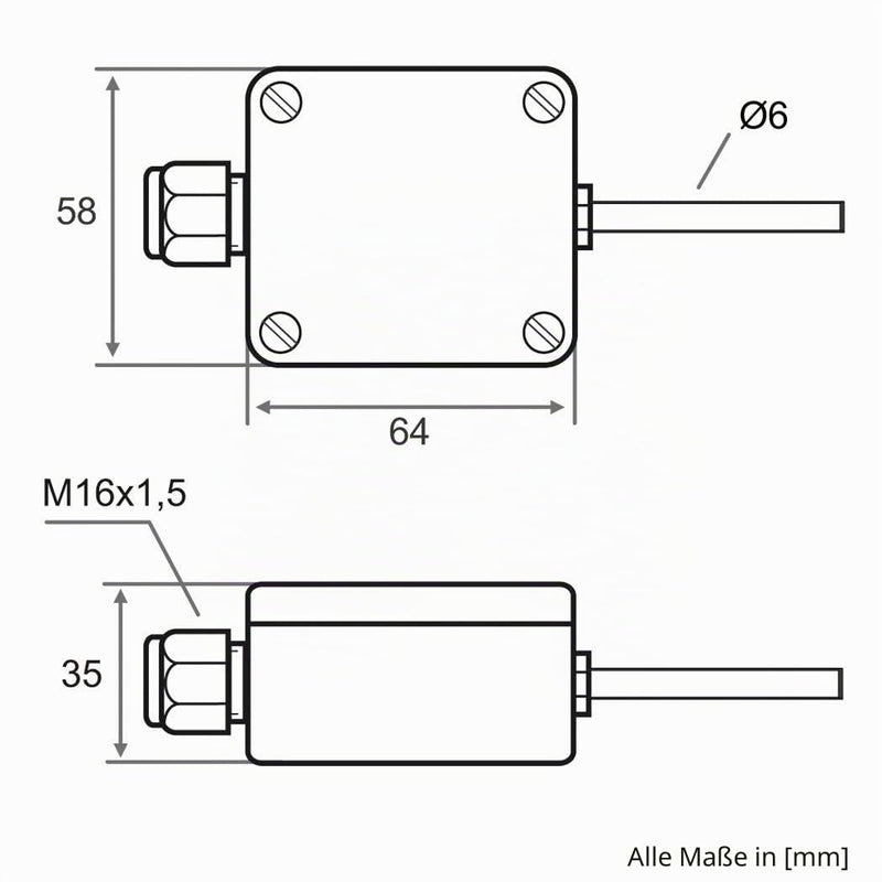 iOVEO 002AF07200 Outdoor Temperature Sensor with External Sleeve, 2-Wire Connection, Temperature Sensor KTY81-210 Single