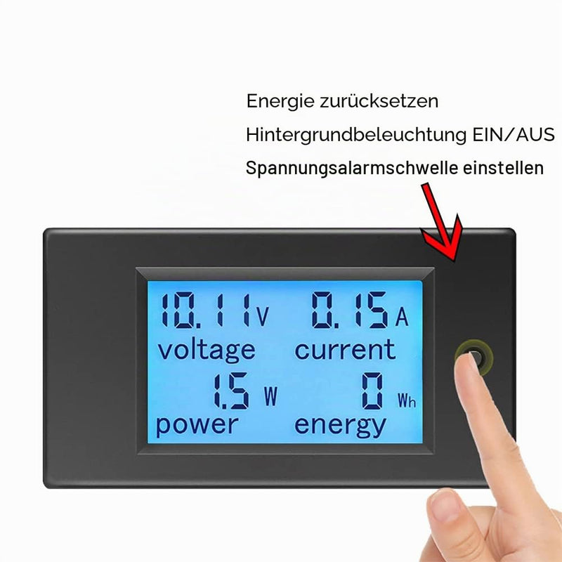 Ketotek Ammeter Voltmeter DC 6.5 ~ 100 V, Volt Ampere Watt KWh Meter | DC Ammeter Voltmeter Digital Voltage Meter Energy Meter Power Meter Wattage Meter for Solar Car 100A Multimeter