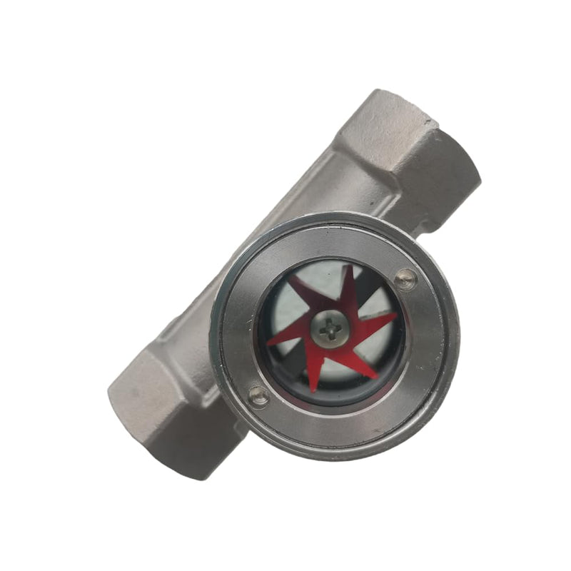 [Australia - AusPower] - 3/4"NPT Female 304 Stainless Window Sight Glass Flow Indicator With Impeller Pipe Medium flow observer DN20-3/4" 