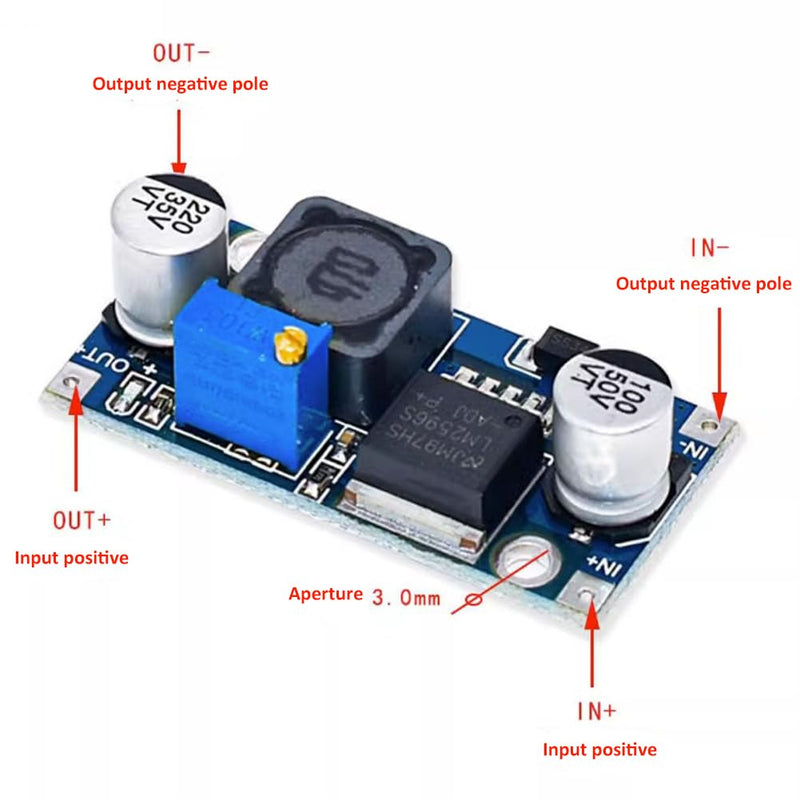 Step Down Converter, Buck Converter, Step Down Converter Module, Power Supply Down Module, for Lighting, Drones and Aerial Photography, DC-DC 3A, 3.2-35V to 1.25-35V, Pack of 4