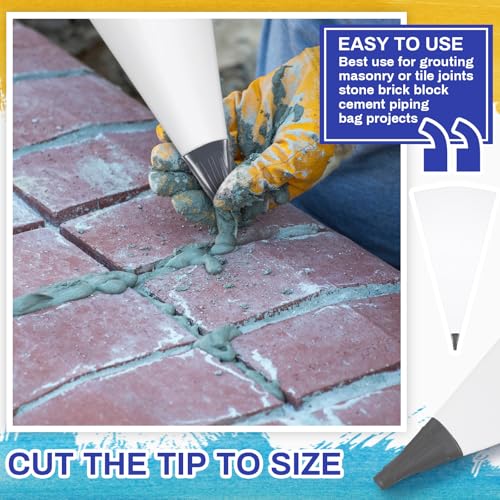 Gueevin grey masonry mortar grout bag for tile, 13 x 24 inch, 6-piece set