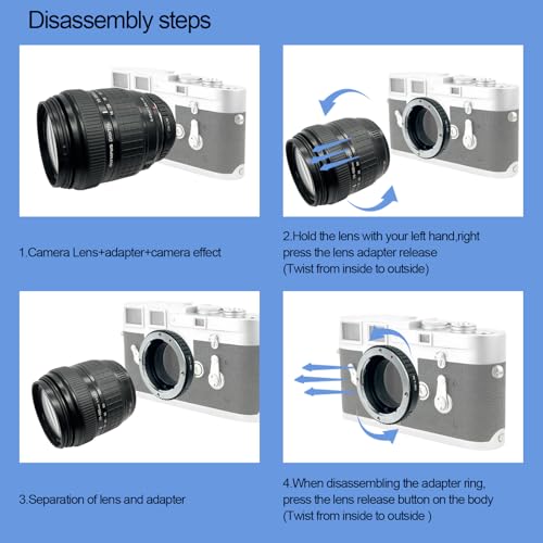 OM to LM Lens Adapter for Olympus OM Mount Lens to for Leica M L/M M9 M8 M7 M6 M5 (Compatible TECHART LM-EA 7 Adapter) OM to LM Adapter