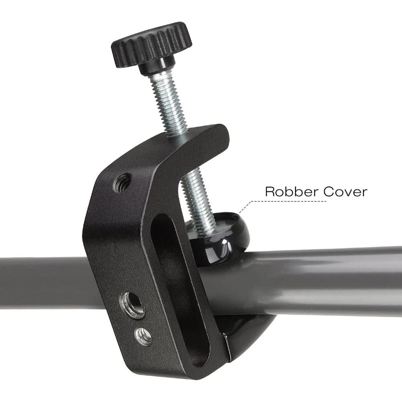 [Australia - AusPower] - Universal C-Clamp Aluminum Support Clamp Desktop Mount Holder Stand with 1/4" and 3/8" Thread Black(2 Pcs) 2pcs 