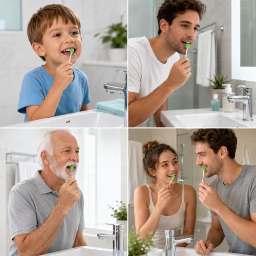 Pack of 100 Oral Care Sticks Foam Green Oral Hygiene Cotton Buds | For oral hygiene, dental care and cleaning hard-to-reach areas, gentle and effective for daily use