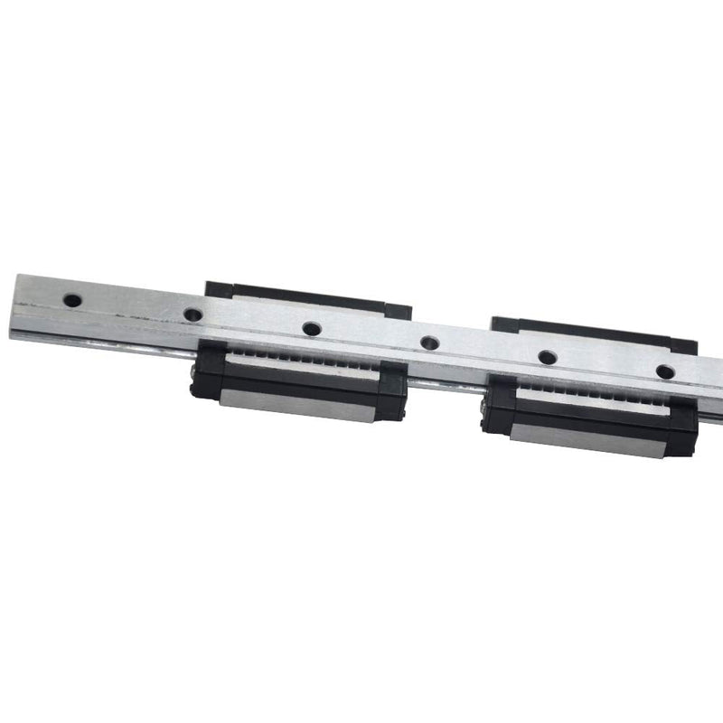 Iverntech MGN12 400mm Linear Rail Guide with 2 MGN12H Stainless Steel Black Carriage Blocks for 3D Printer and CNC Parts 400MM 2 Carriage Blocks