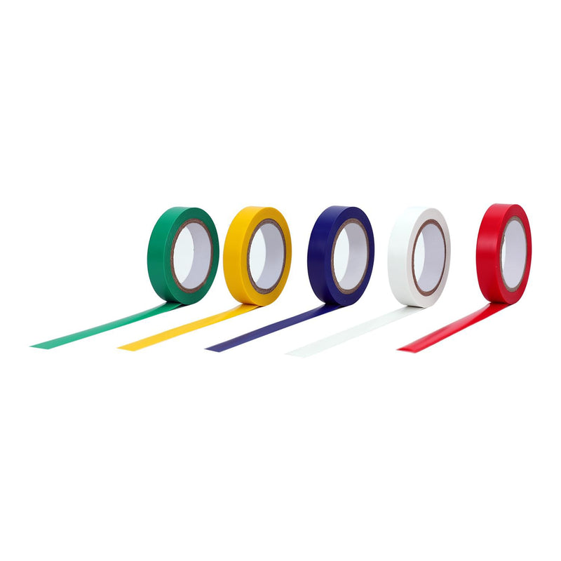 Amazon Basics Strong Adhesive Electrical Tape for Home, DIY, Automotive, Electrical Protection, Labeling and Craft Projects, 1/2" x 6.66 yard, Multi-Color, 10-Pack 1/2-inch by 6.66 yard
