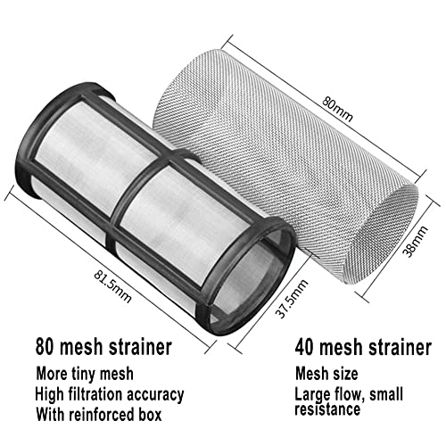 ZYWUOY Pipe Filter Strainer Water Pump Filter with 40/80 Mesh Stainless Steel Sieve Inline Mesh Strainer Water Pump Filter for Garden Irrigation