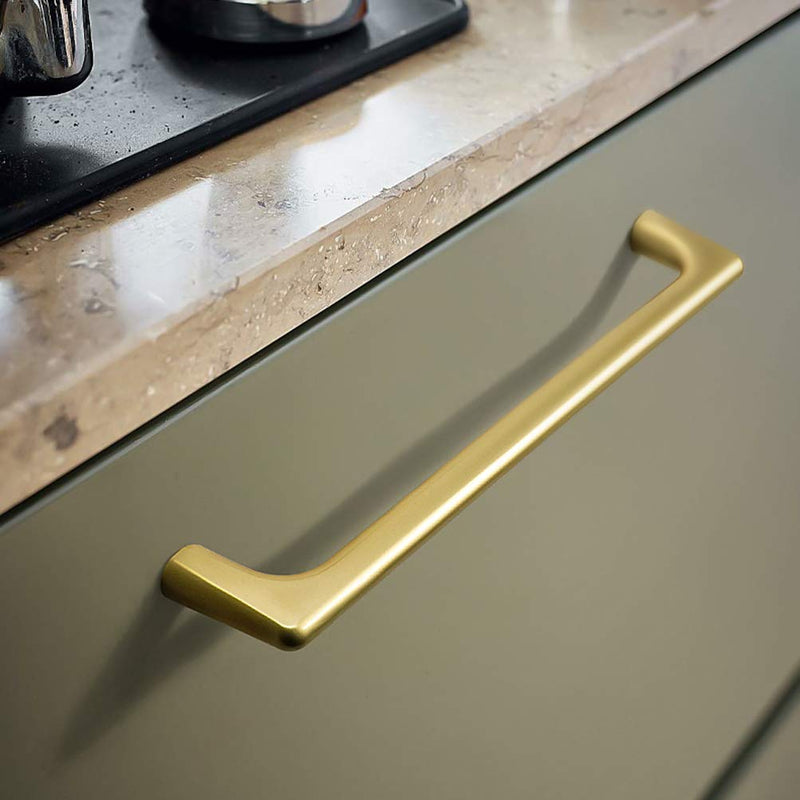 4 Pack Gold Cabinet Drawer Pulls, Brushed Gold Pulls Handles for Dresser Drawers Bathroom Cabinet Hardware 192mm 7-1/2"(192mm） Gold-4Pack
