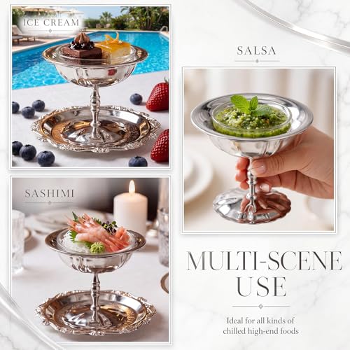 Caviar Serving Set Caviar Dish 3 Inch Glass Chiller Bowl, Elegant
