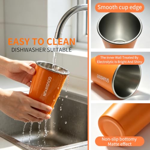 304 stainless steel cups 18 oz, reusable solo cups,7 Multicolor 18 Ounces 7