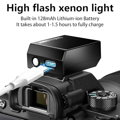 MEDALight Upgrade Aluminum F1s Mini Camera Flash for Ricoh GR3/GR3X/Fuji/Sony ZV1/Nikon/Canon/Olympus/Digital Film Cameras,Portable Hot Shoe Camera Flash Speedlite for DSLR Camera(Black). Black