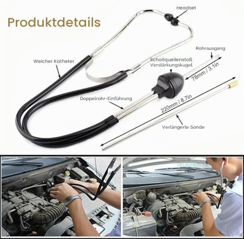 Mechanical Stethoscope, Motor Stethoscope, Mechanic Sensitive | Hearing aid, machine diagnostic tester, car engine diagnostics, for cars, mechanical internal noise detection
