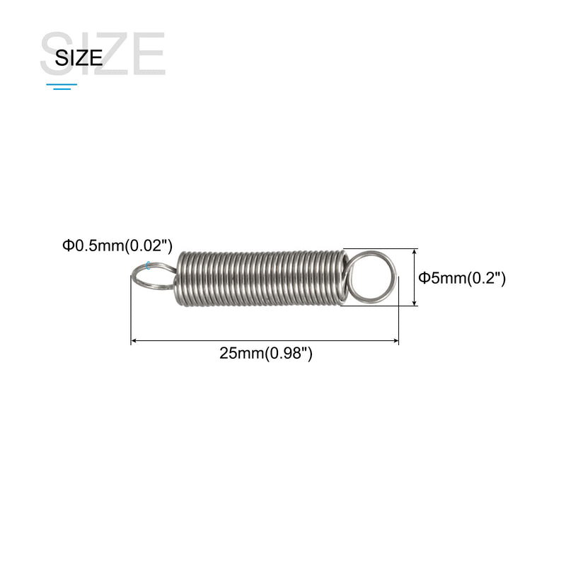 [Australia - AusPower] - Extension Spring (0.5x5x25mm/0.02"x0.2"x0.98") 15Pcs, Stainless Steel Tension Spring Wire - for Home Repair Construction Machinery 0.02"x0.2"x0.98" 