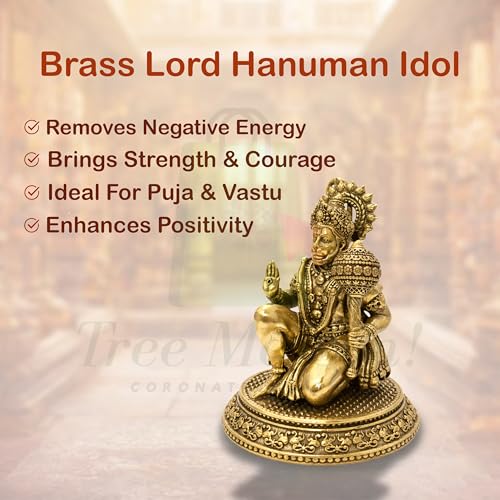 Vastu Brass Hanuman Ji Statue |Size-7.5cm Approx |Weight-136gm Approx |Vastu Remedy for Home & Office |Hanuman Idol for Pooja | Vastu Brass Statue
