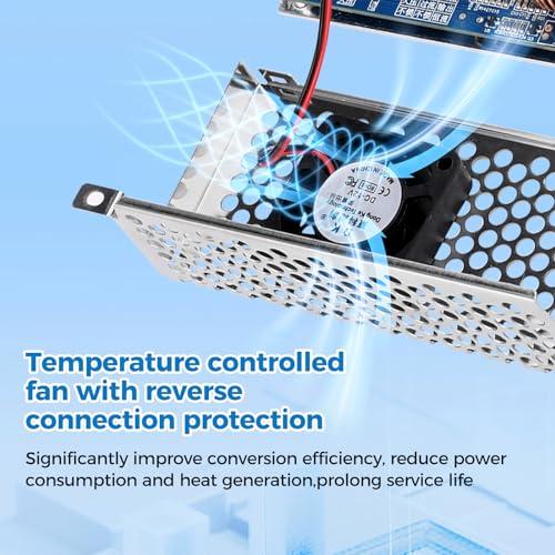 Heemol 500W DC-DC Boost Converter Module, 10.5-60V to 12-80V Adjustable CC/CV, 20A Constant Current with Reverse Polarity Protection and Temperature Control